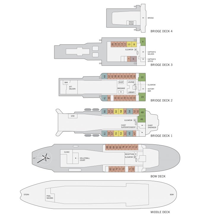 This is the ship's scheme. It has 14 levels and 1,300 rooms.